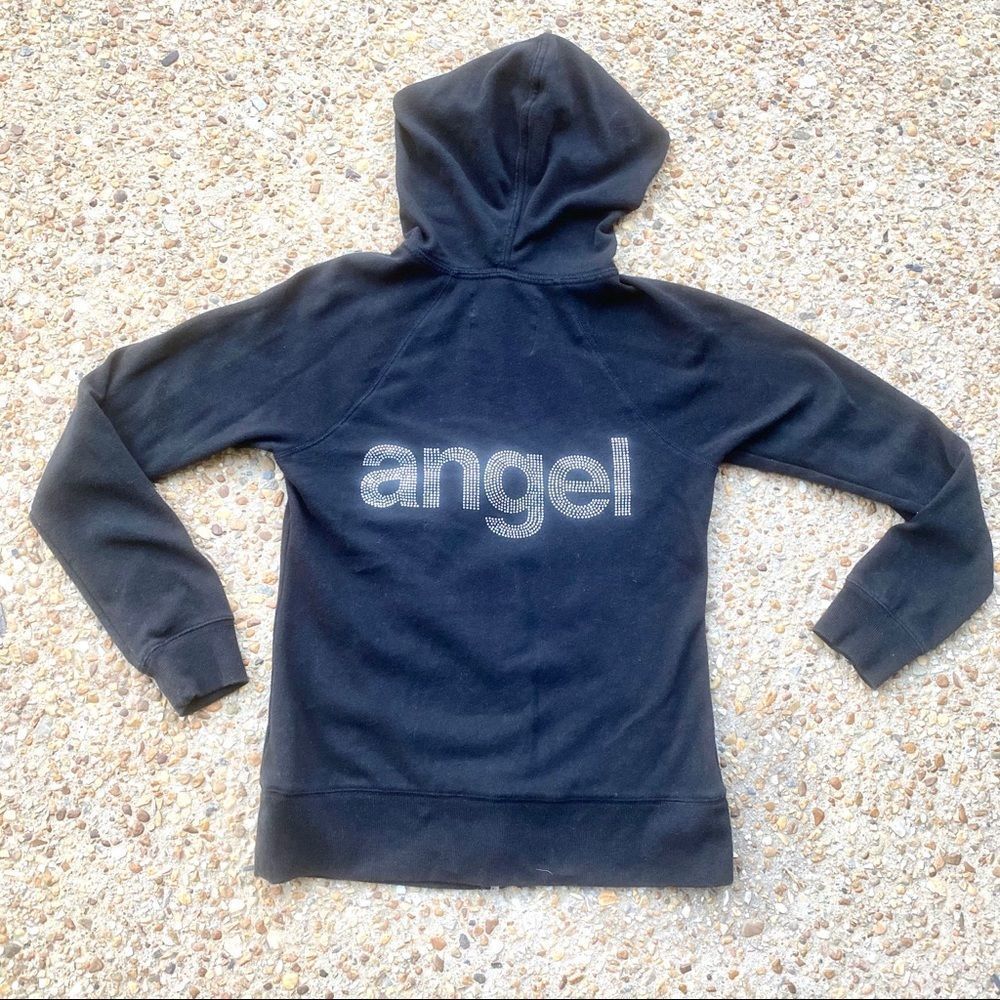 VS Black Full Zip Hoodie Sweatshirt Angel Bling XS - Picture 10 of 11